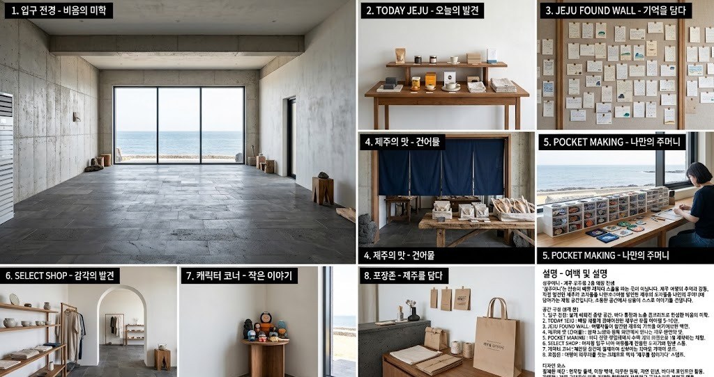 섬주머니 매장 8개 존 콜라주 컨셉 이미지